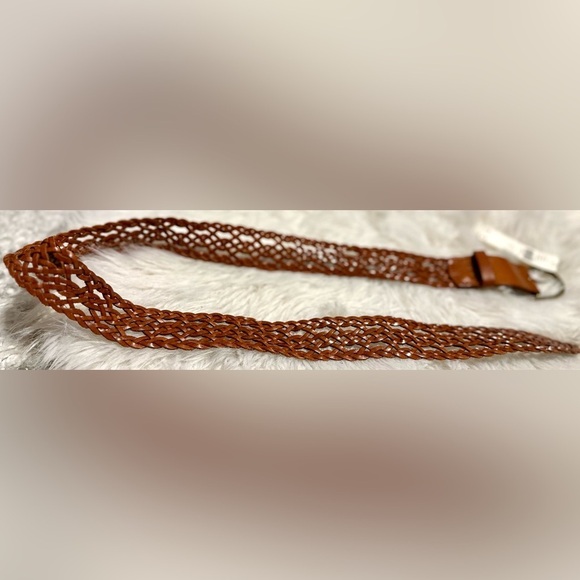 RARE ANTHROPOLOGIE NWT Braided Leather Belt- Brown—S main image 5